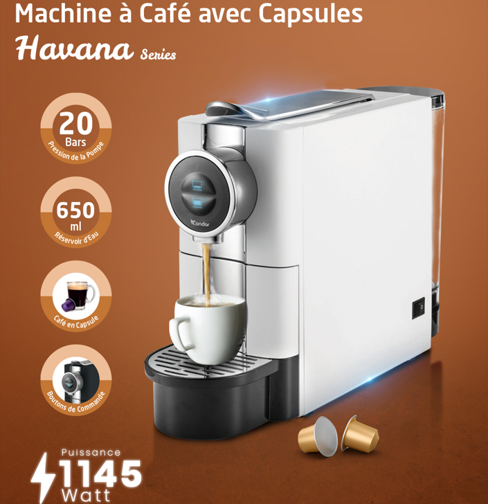 Condor – HAVANA MC200CB – Machine à Capsules - Puissance 1145 W
