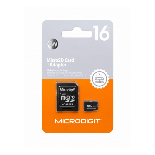 Carte Mémoire Micro SD MICRODIGIT 16GB + Adaptateur