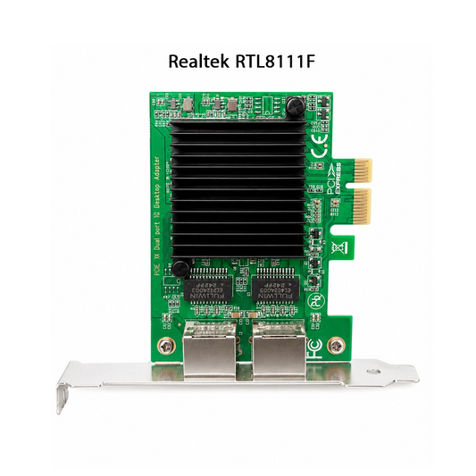 Carte Réseau PCI Express Gigabit Ethernet 2 Ports RJ45 - Realtek RTL8111F