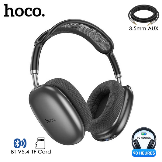 Casque Sans Fil Bluetooth Hoco W55 – Autonomie 90h & Son Hi-Fi - Noir