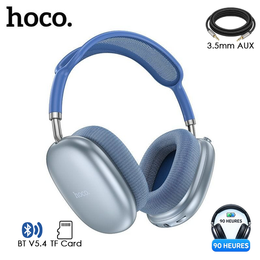 Casque Sans Fil Bluetooth Hoco W55 – Autonomie 90h & Son Hi-Fi - Blue