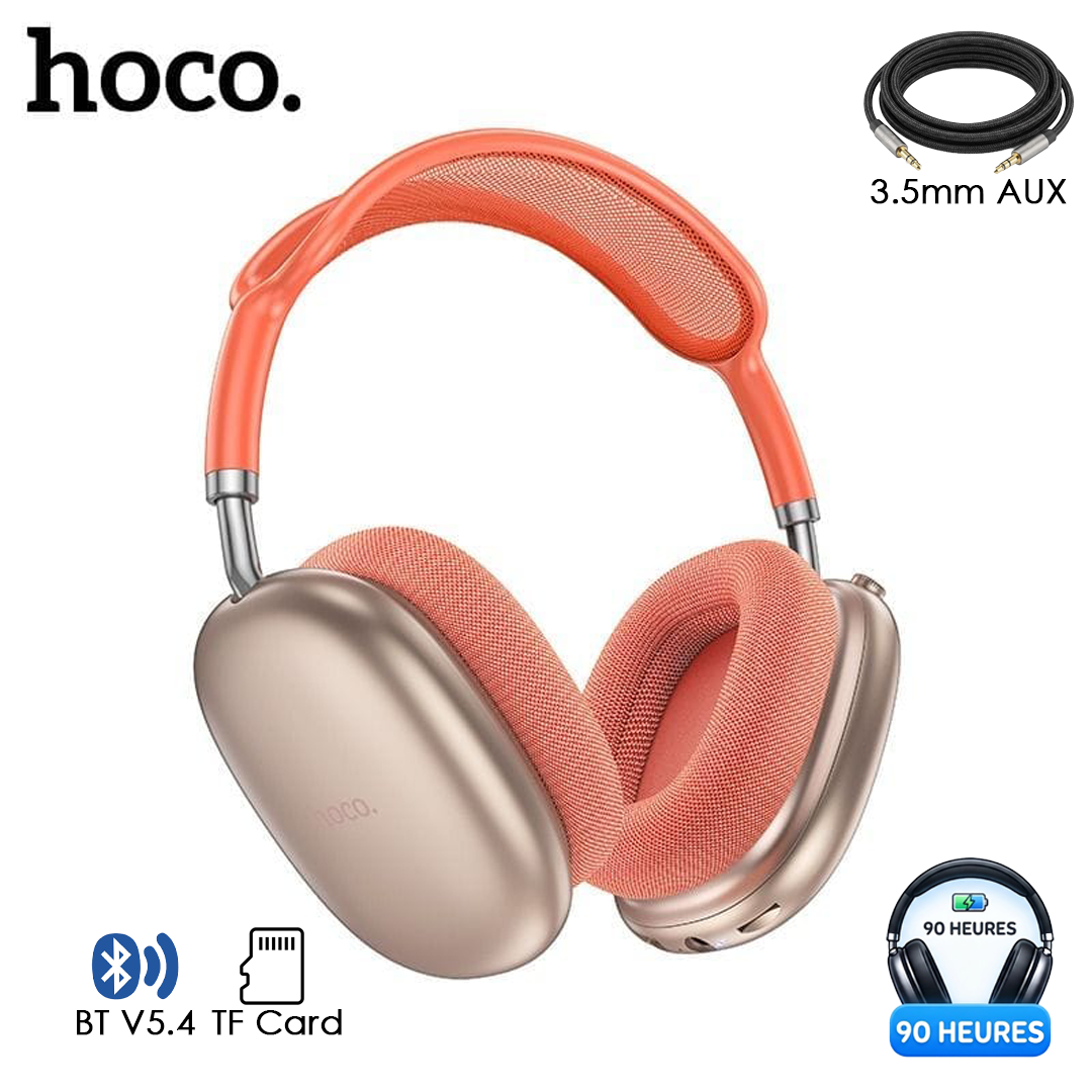 Casque Sans Fil Bluetooth Hoco W55 – Autonomie 90h & Son Hi-Fi - Rose
