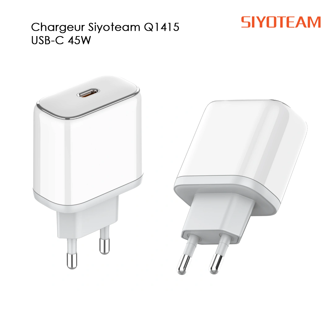Chargeur Siyoteam Q1415 GaN USB-C 45W | ARMON STORE