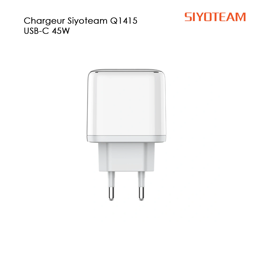 Chargeur Siyoteam Q1415 GaN USB-C 45W | ARMON STORE