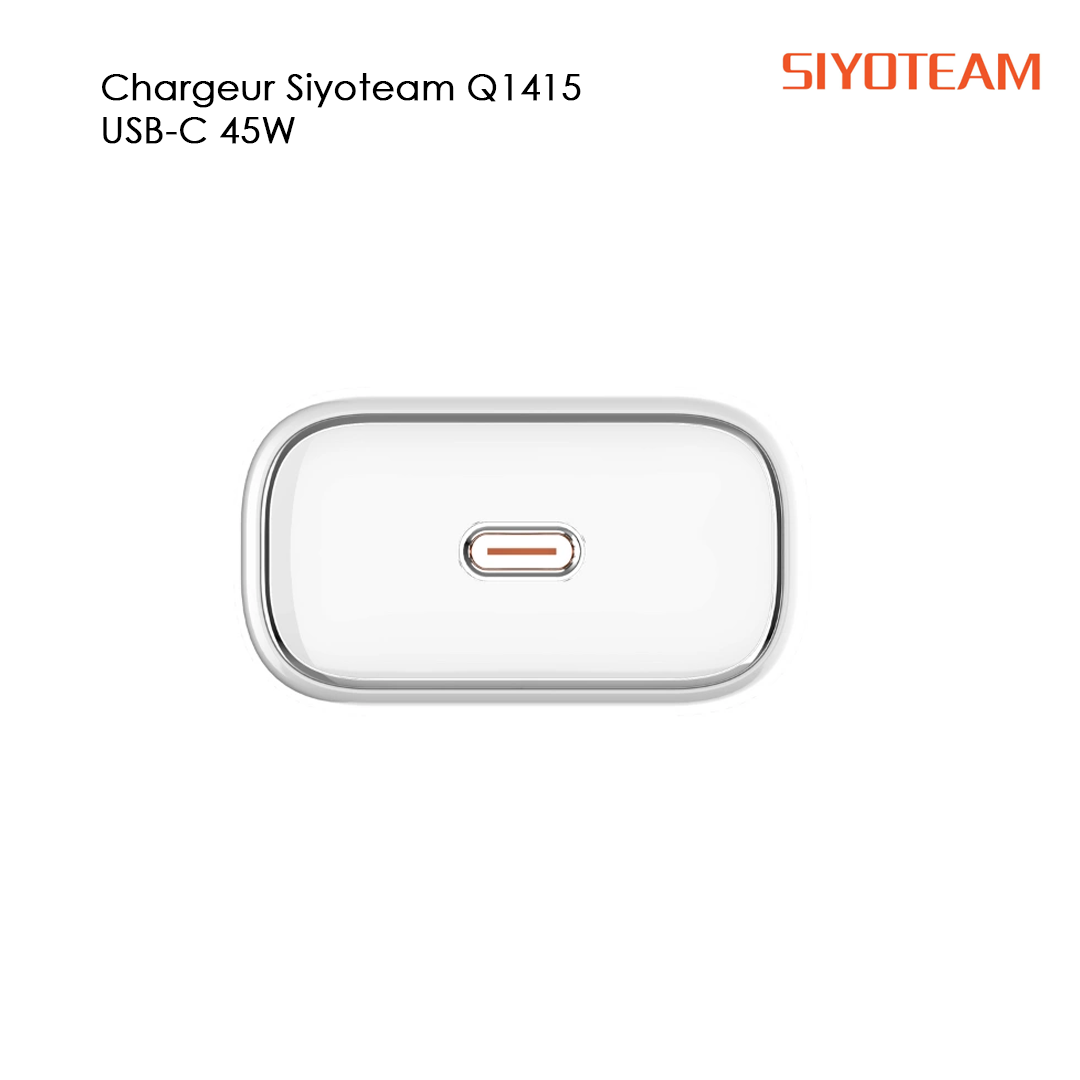 Chargeur Siyoteam Q1415 GaN USB-C 45W | ARMON STORE