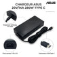 Chargeur Laptop ASUS Original 280W 20V 14A – Fiche USB Type-C avec Câble Trèfle Excellent État