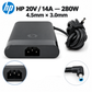 Chargeur Laptop HP Original 280W 20V 14A – Fiche 4.5x3.0 mm avec Câble Trèfle Excellent État