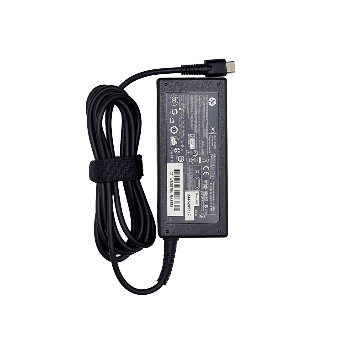 Chargeur Laptop HP Original 65W 20V 3.25A – Fiche TYPE-C avec Câble Trèfle Excellent État