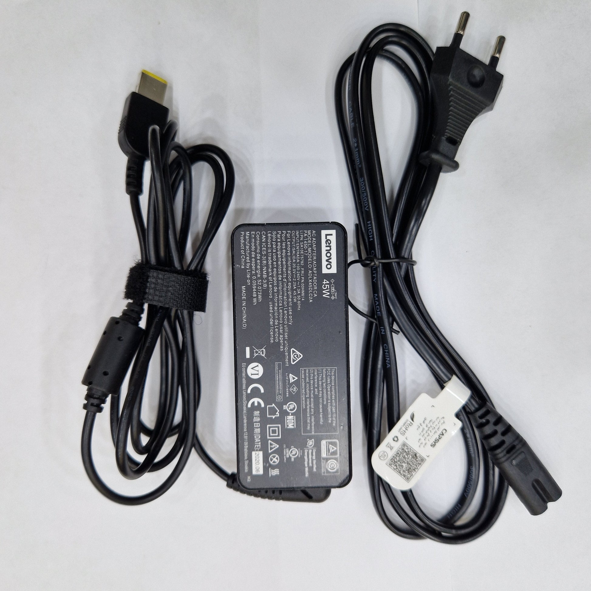 Chargeur Laptop Lenovo Original 45W 20V 2.25A – Fiche USB avec Câble secteur En excellent état