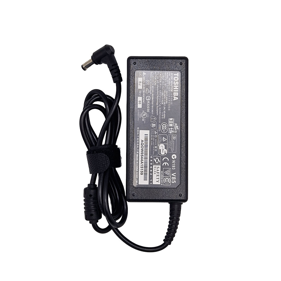 Chargeur Laptop Toshiba Original 65W 19V 3.42A – Fiche Noir avec Câble Trèfle État Neuf