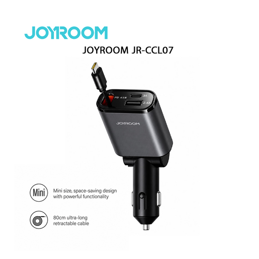 Chargeur Voiture 3-en-1 JOYROOM JR-CCL07 - 60W avec Câble Rétractable