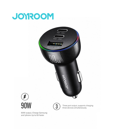 Chargeur Voiture JOYROOM JR-CL26 - 90W, 3 Ports (2 PD + 1 USB)