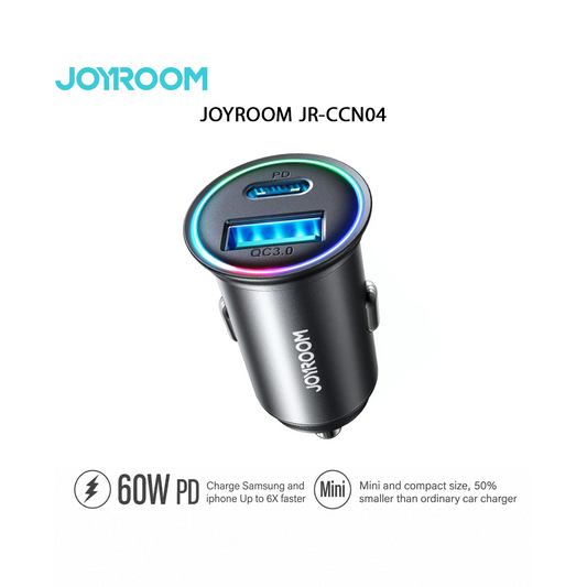Chargeur Voiture Mini Métal JOYROOM JR-CCN04 - 60W PD Charge Rapide