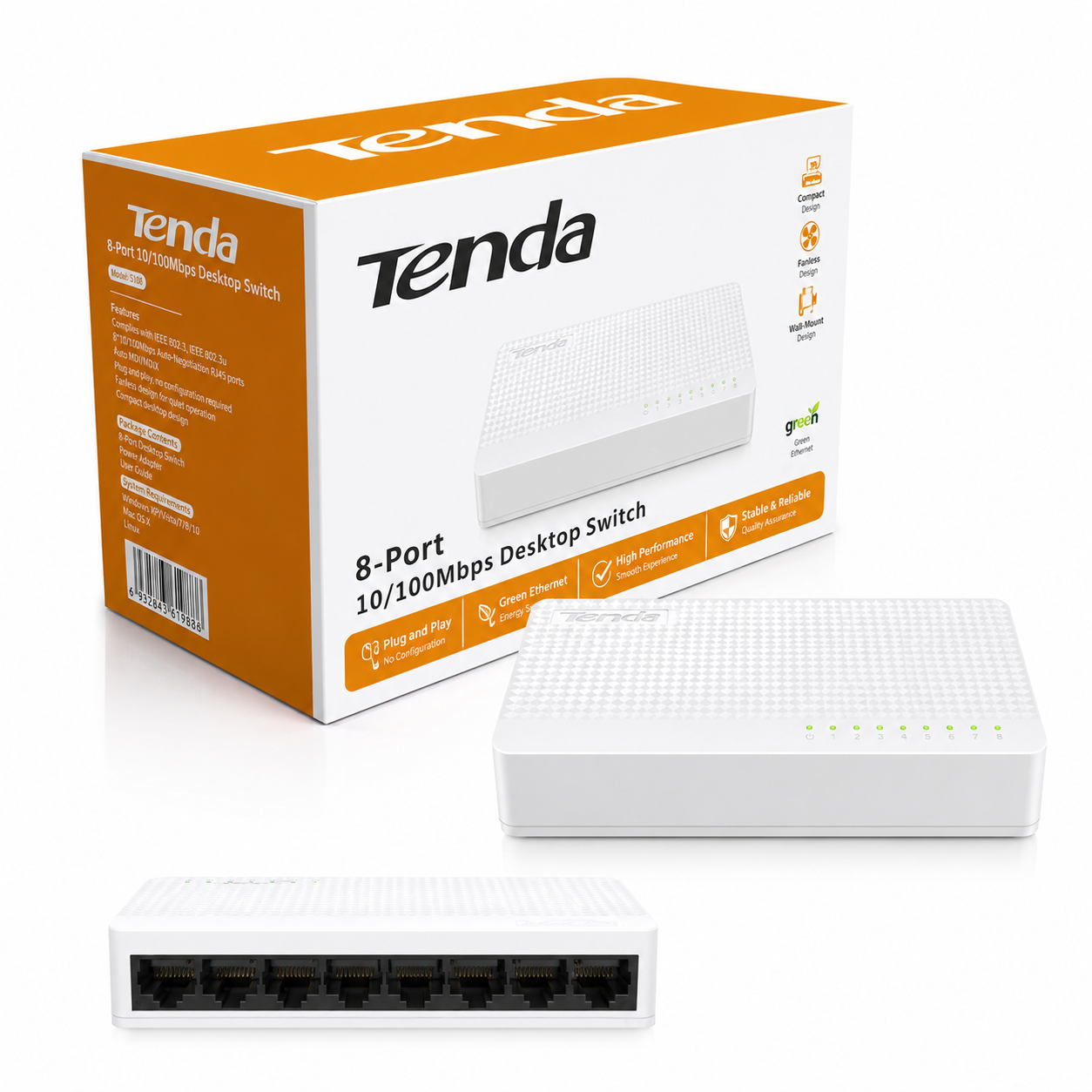 Tenda S108 - Switch Fast Ethernet 8 Ports