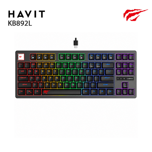 Clavier Gaming Mécanique HAVIT 88 Touches – Effet Lumineux Mécanique Switch – KB892L