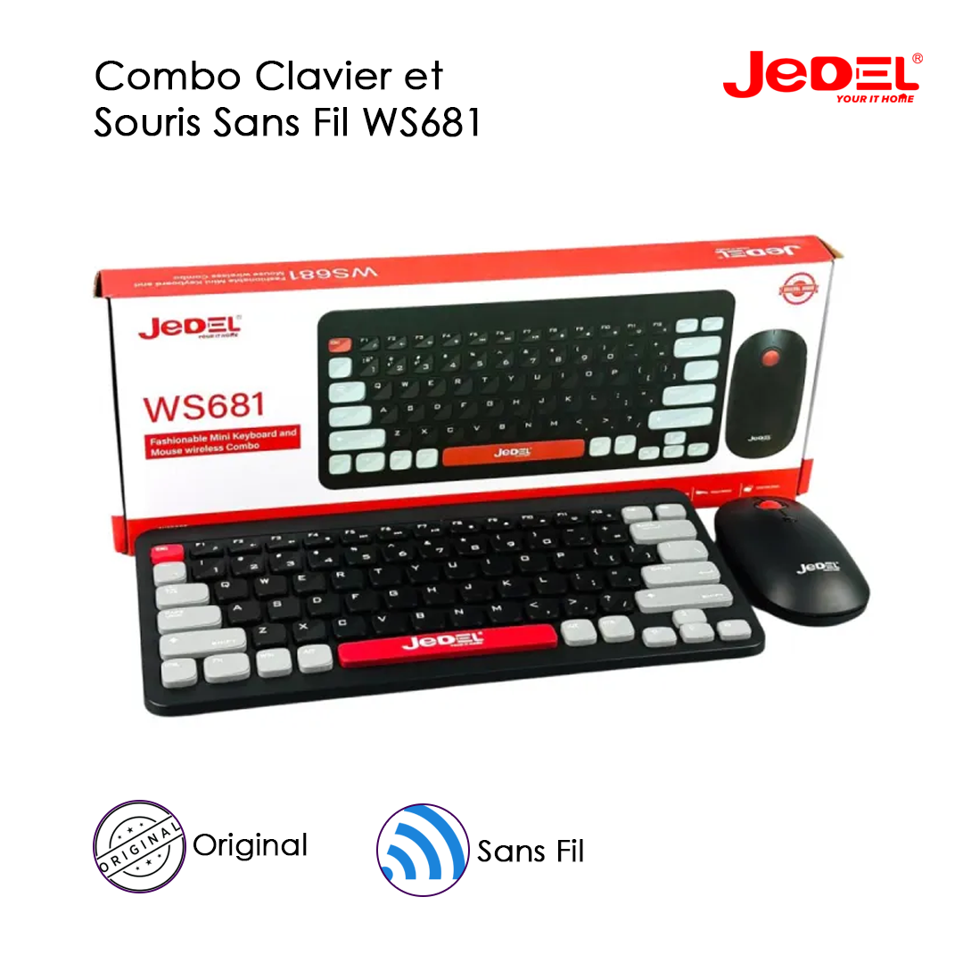 Combo Clavier et Souris Sans Fil WS681
