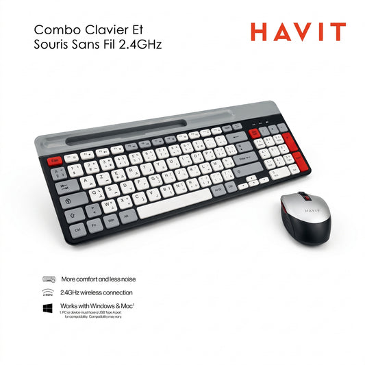 Combo Clavier Et Souris Sans Fil 2.4GHz