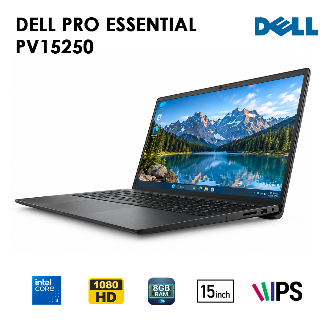Dell Pro Essential PV15250 – Intel® Core™ 3 100U | RAM 8GB/16GB | SSD 512GB | Écran 15.6″ Full HD | Neuf