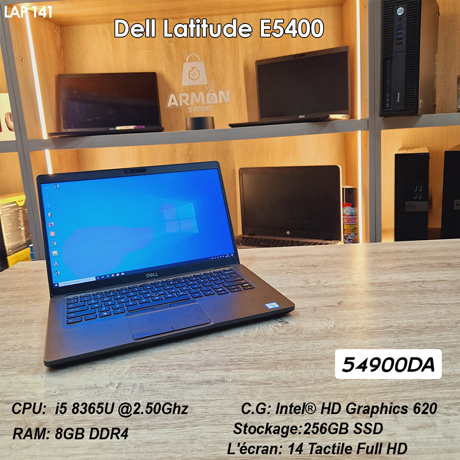 DELL LATITUDE 5400 – Intel® Core™ i5-8250U| RAM 8 Go/16 Go | SSD 256 Go | Écran 14″ Full HD | Occasion – Excellent état