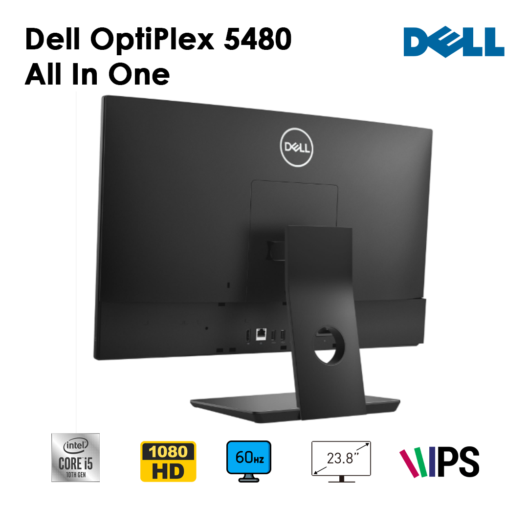 Dell OptiPlex 5480 ALL-IN-ONE – Intel® Core™ i5 10ᵉ Generation/RAM 8 Go/ SSD 256 Go / 512 Go 24″ Utilisé en Excellent État