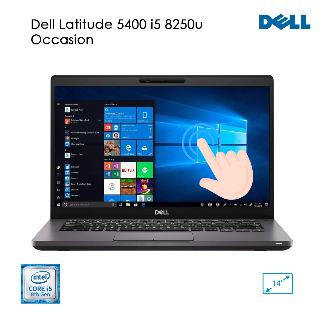 DELL LATITUDE 5400 – Intel® Core™ i5-8250U| RAM 8 Go/16 Go | SSD 256 Go | Écran 14″ Full HD | Occasion – Excellent état