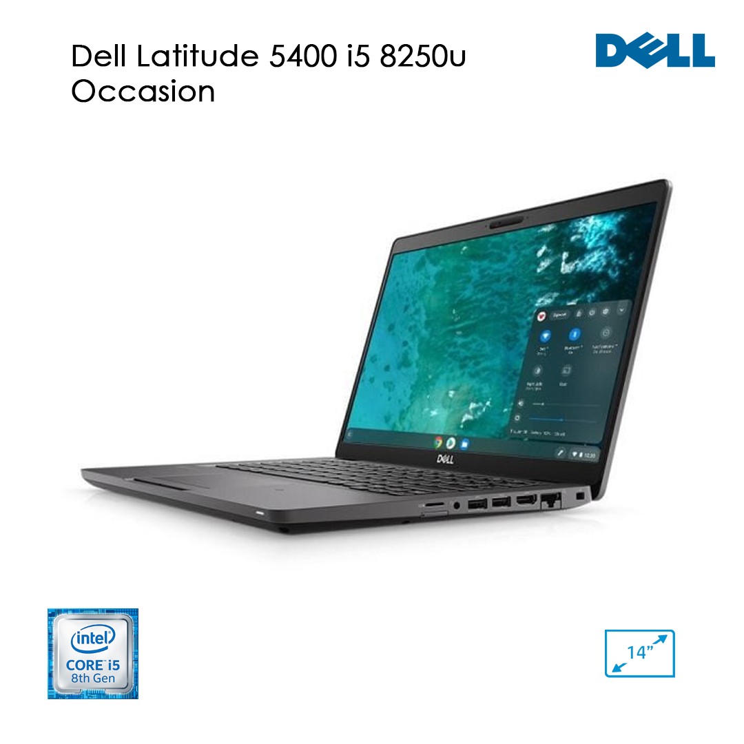 DELL LATITUDE 5400 – Intel® Core™ i5-8250U| RAM 8 Go/16 Go | SSD 256 Go | Écran 14″ Full HD | Occasion – Excellent état