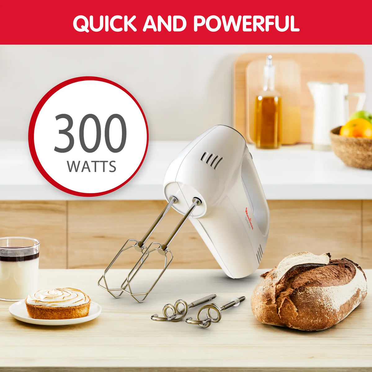 Moulinex – Batteur Electrique QuickMix HM3101B1 – 300W