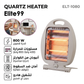 Elite99 ELT-1080 – Radiateur à Quartz - Puissance 800 W (2 Niveaux de Chaleur)