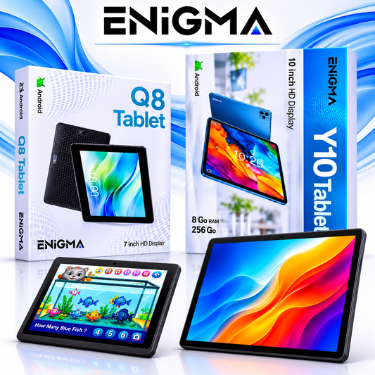 ENIGMA Y10 Tablet – Tablette Android 10.1″ HD+ - 8 Go RAM - 256 Go OU Tablette Tactile Enigma Q8 - 8GB RAM - 256 GB STOCKAGE - Ecran 7 Pouces HD - Android