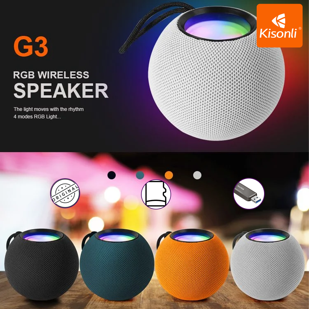 Kisonli G3 5W - Enceinte Bluetooth RGB Portable Blue