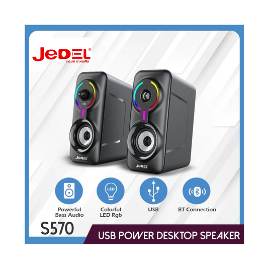 Enceintes PC 2.1 JEDEL S-570 avec Bluetooth et LED RGB