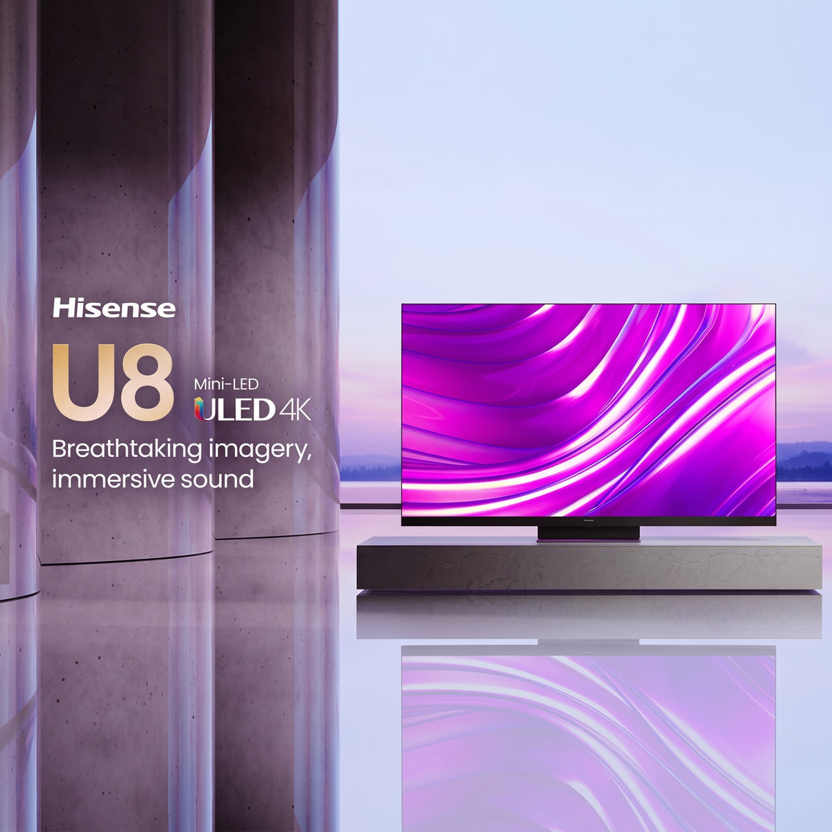 Hisense 55U8H – Televiseur 55 Pouces 4K UHD Smart TV (Mini-LED ULED / 120Hz / Dolby Vision IQ / VIDAA OS)