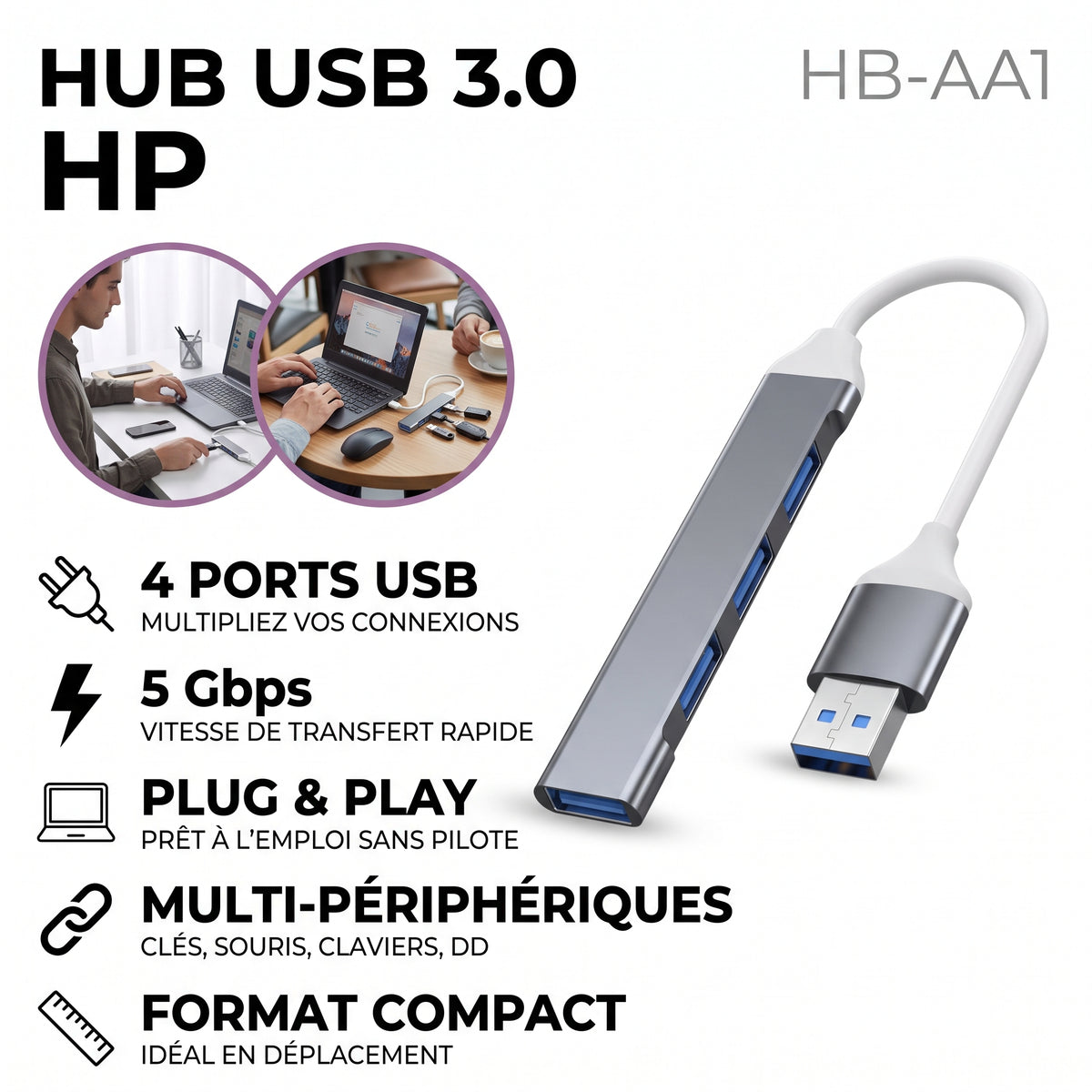 HP HB-AA1 - Hub USB 3.0 4 Ports