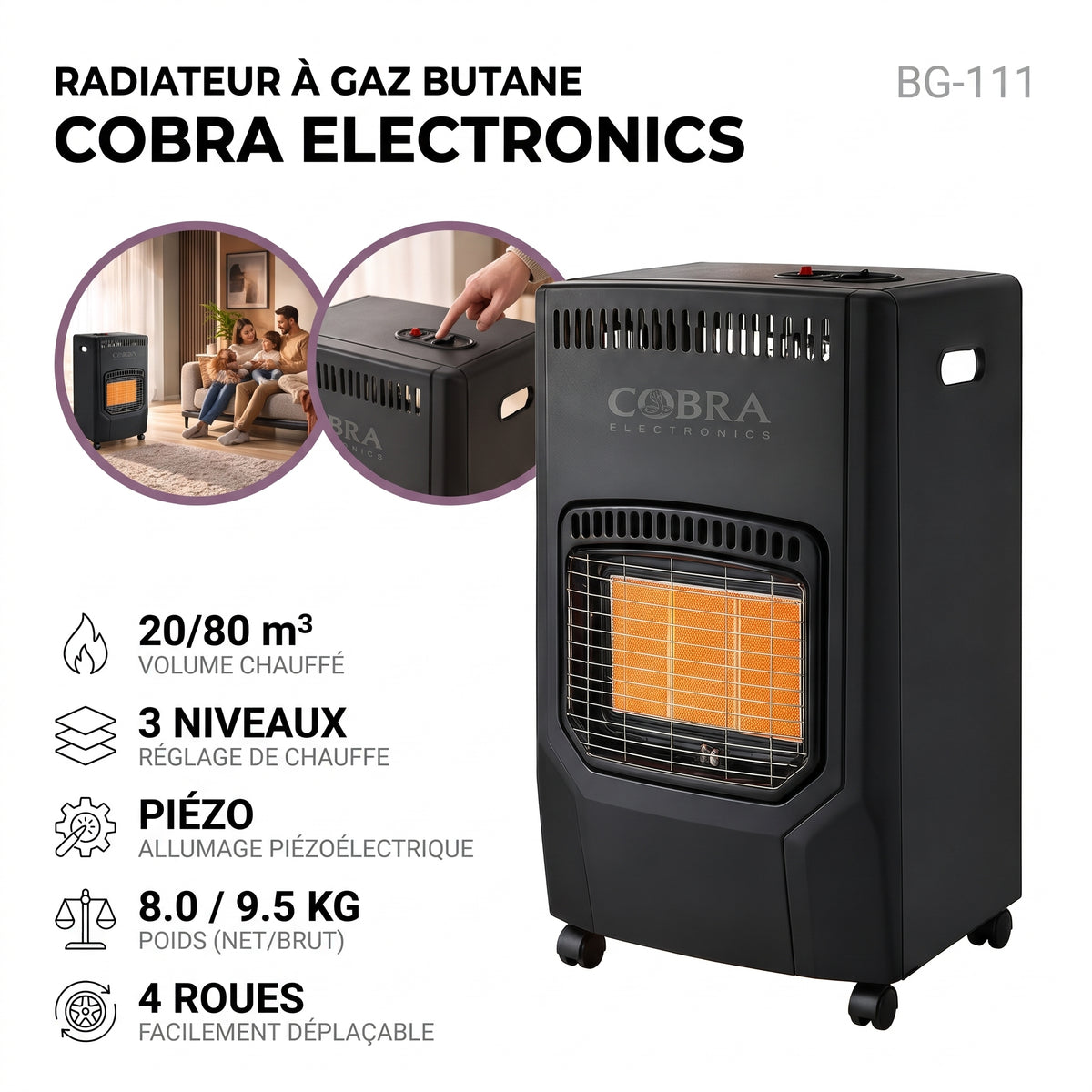 Cobra - BG-111 – Radiateur Gaz Butane