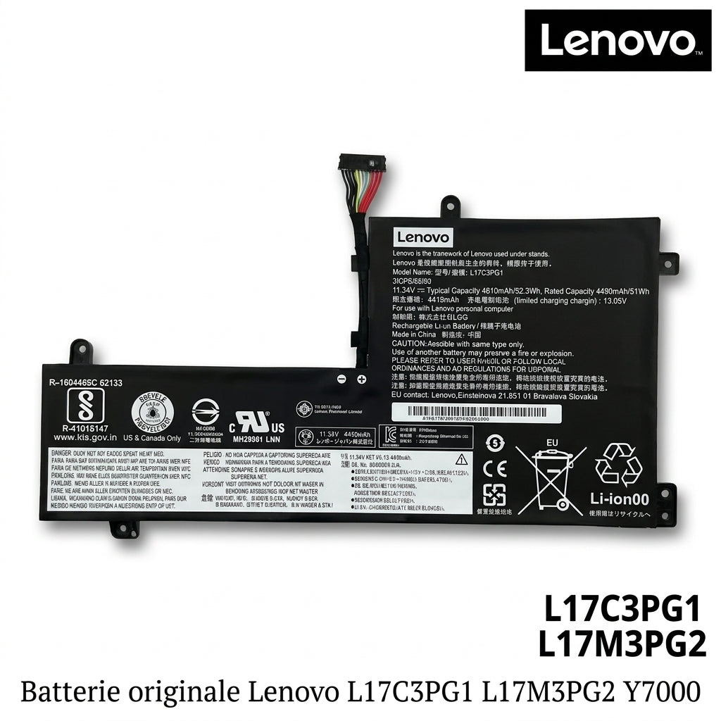 Batterie originale LENOVO L17C3PG1 L17M3PG2 Y7000