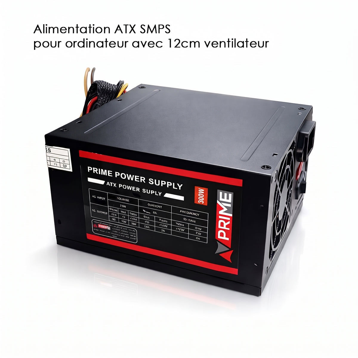 Alimentation ATX SMPS pour ordinateur avec 12cm ventilateur rouge