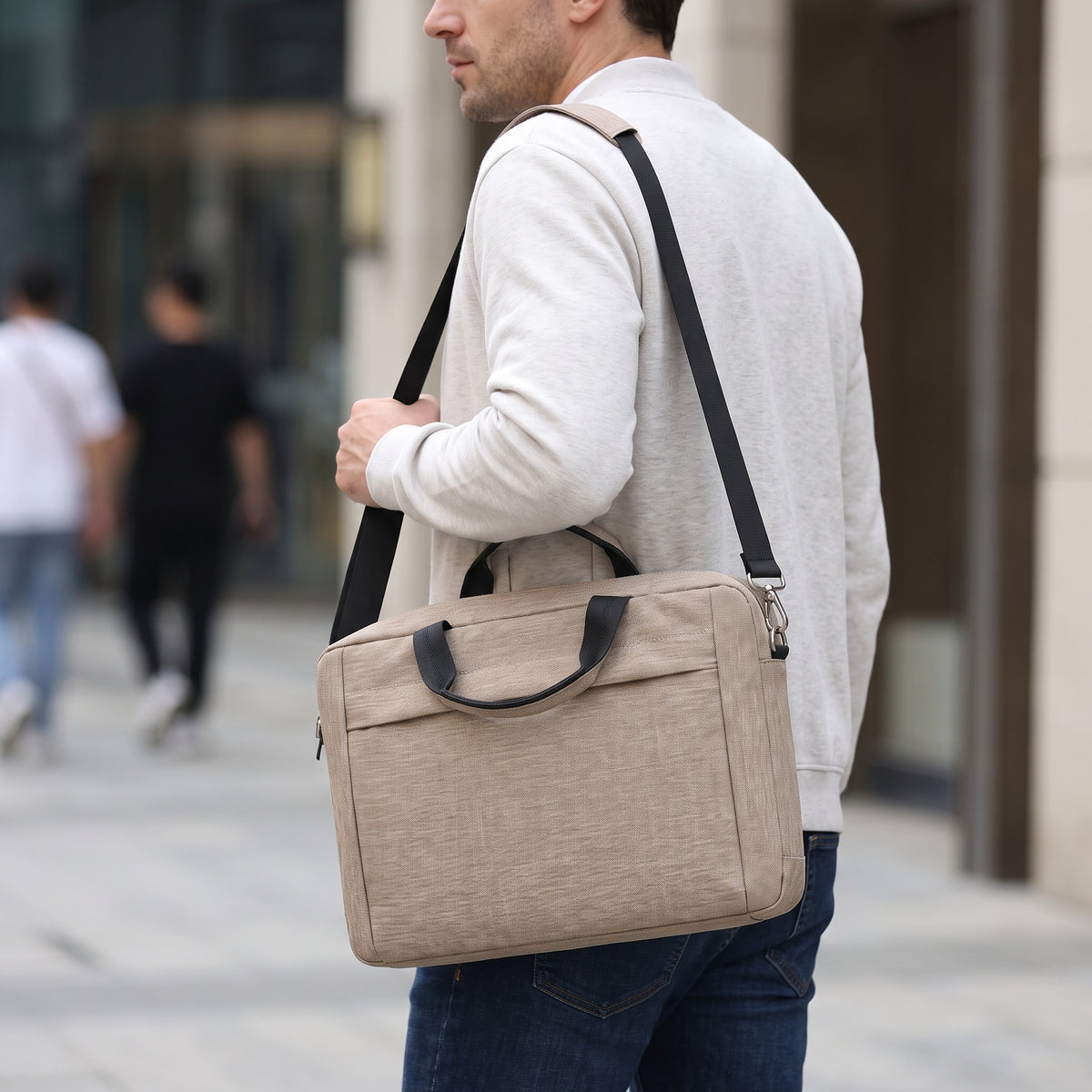 Sacoche PC Portable 15" - simple - Beige