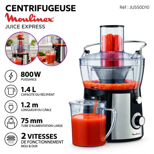 Moulinex – Juice Express JU550D10 – Centrifugeuse - Puissance 800 W