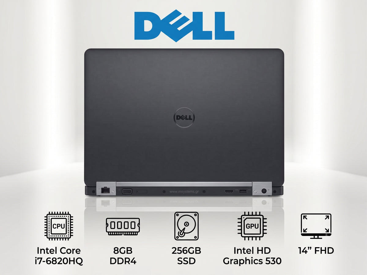 Dell Latitude 5470 – Intel® Core™ i7-6820HQ / RAM 8GB / SSD 256GB / Écran 14″ Full HD