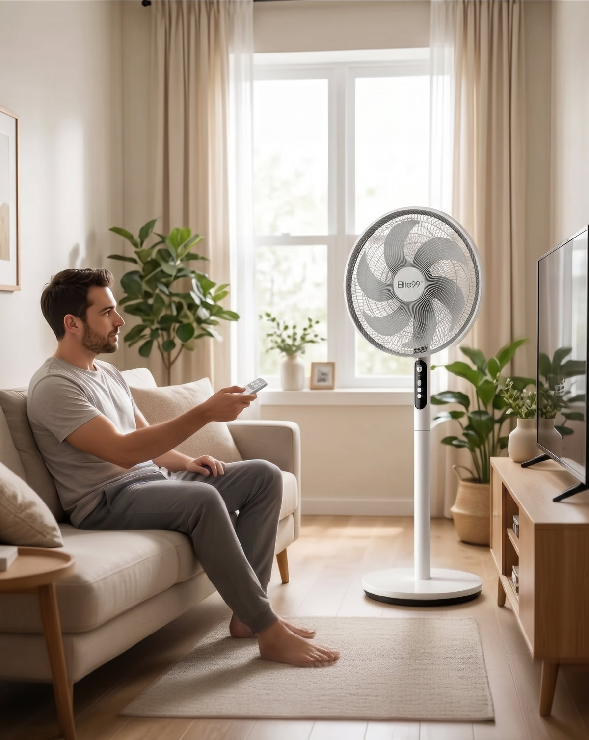 Elite99 ELT-1525 – Ventilateur 3-en-1 (Pied, Table et Mur) – Puissance 40W