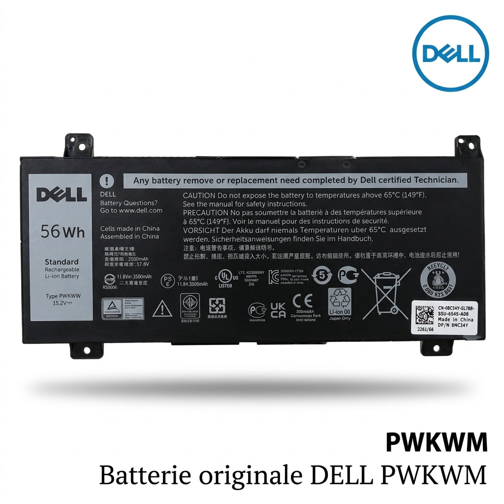 Batterie originale DELL PWKWM