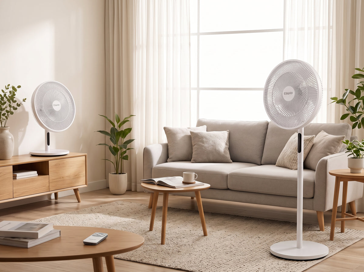 Elite99 ELT-1535 – Ventilateur Multiposition 2-en-1 (Pied et Bureau) – Télécommande