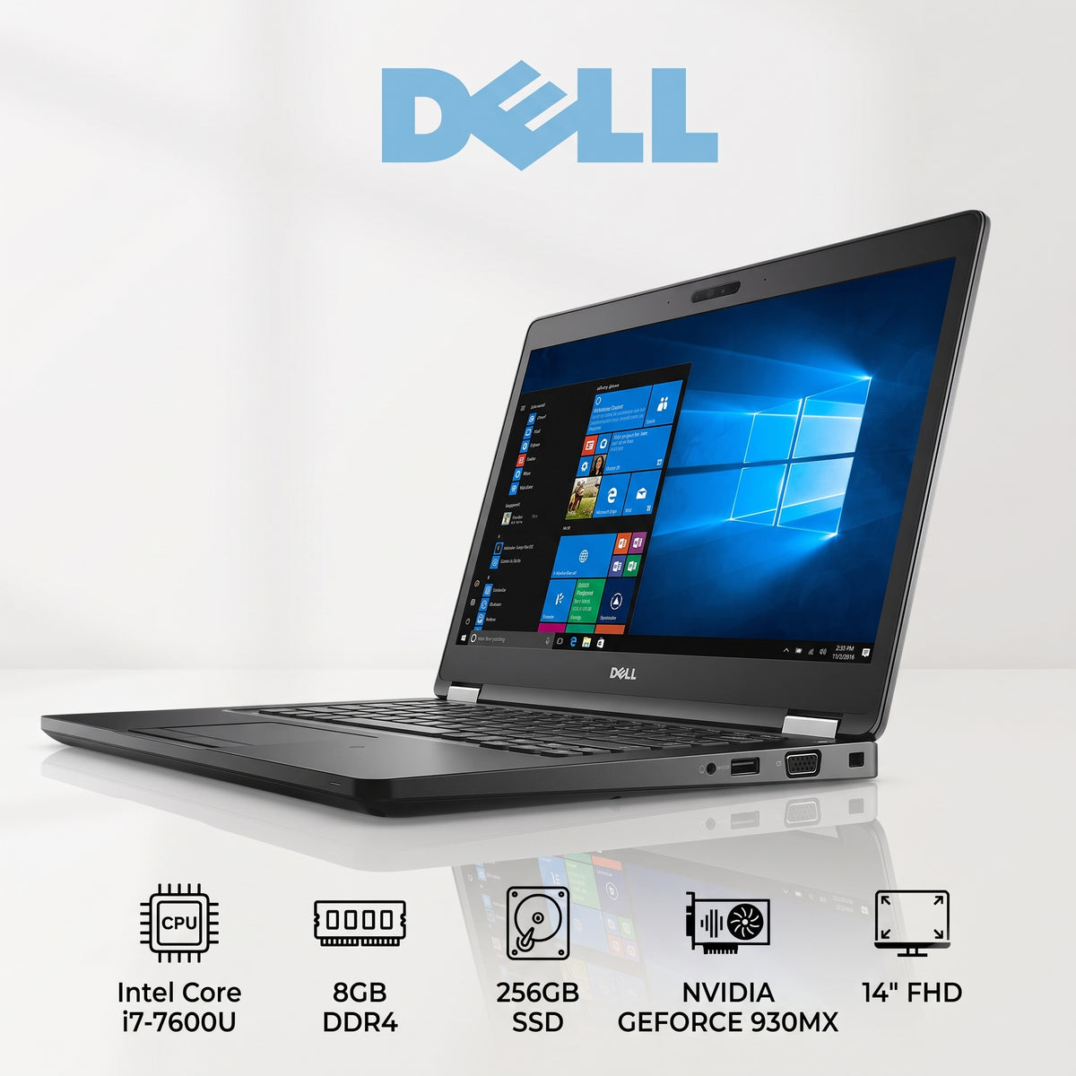 Dell Latitude 5480 – Intel® Core™ i7-7600U / RAM 8GB / SSD 256GB / Écran 14″ Full HD
