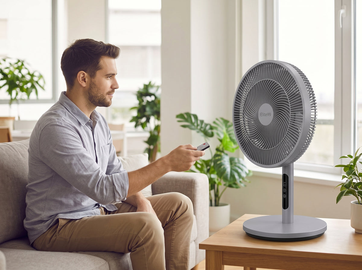 Elite99 ELT-1530 – Ventilateur 2-en-1 (Bureau et Mur) Digital – Puissance 16 Pouces