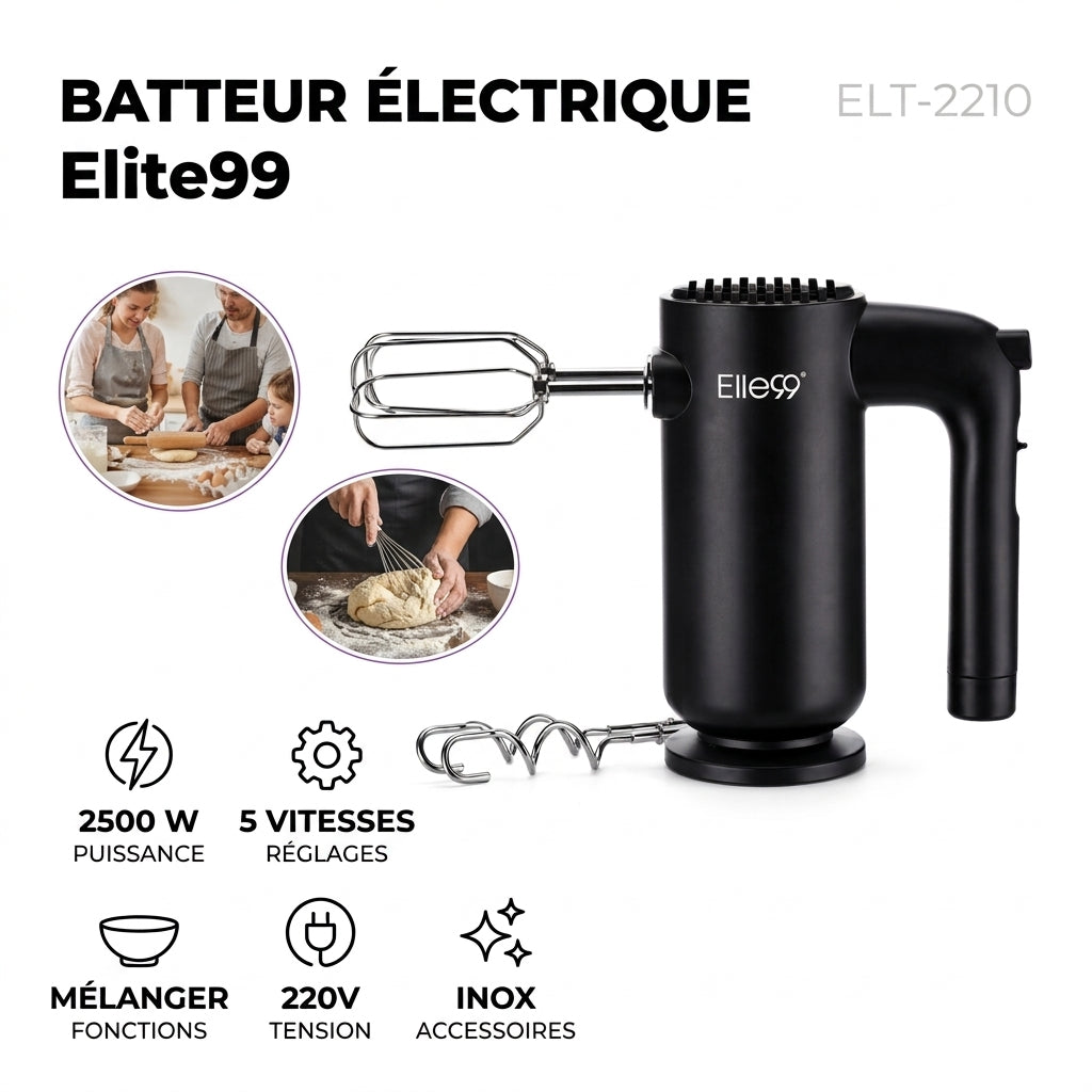 Elite99 – ELT-2210 – Batteur à Main - Puissance 2500 W