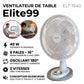 Elite99 ELT-1540 – Ventilateur de Table 16 Pouces (Oscillation 180°) – Puissance 40W
