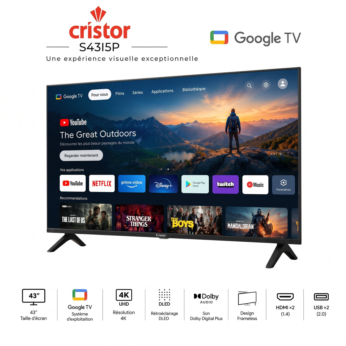 TV 43 CRISTOR SMART 4K S43I5P