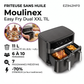 Moulinex EZ942HF0 Easy Fry Dual XXL – Friteuse à air sans huile 11L, 2 tiroirs