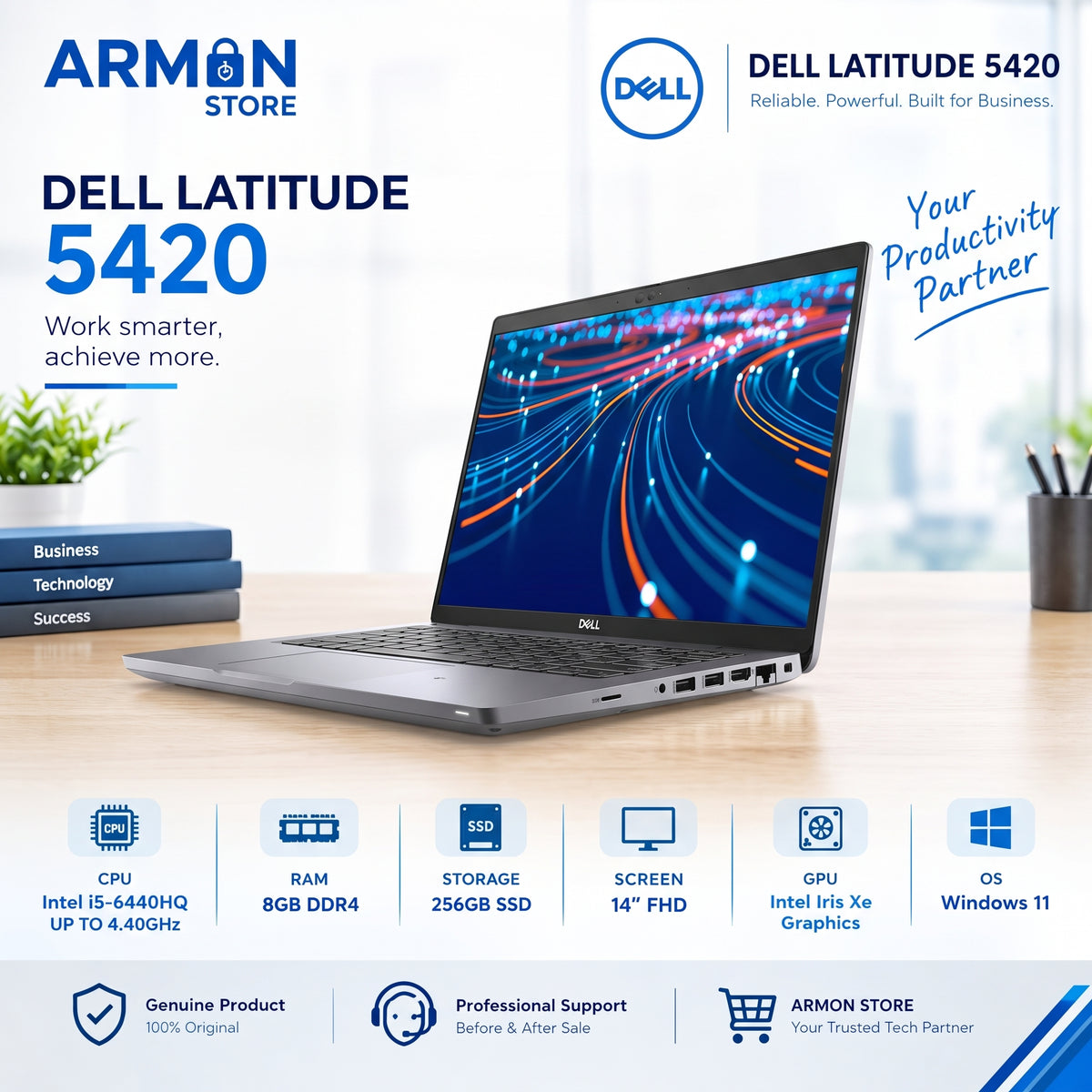 Dell Latitude 5420 – Intel® Core™ i5-1145G7 / RAM 8GB / SSD 256GB / Écran 14″ Full HD