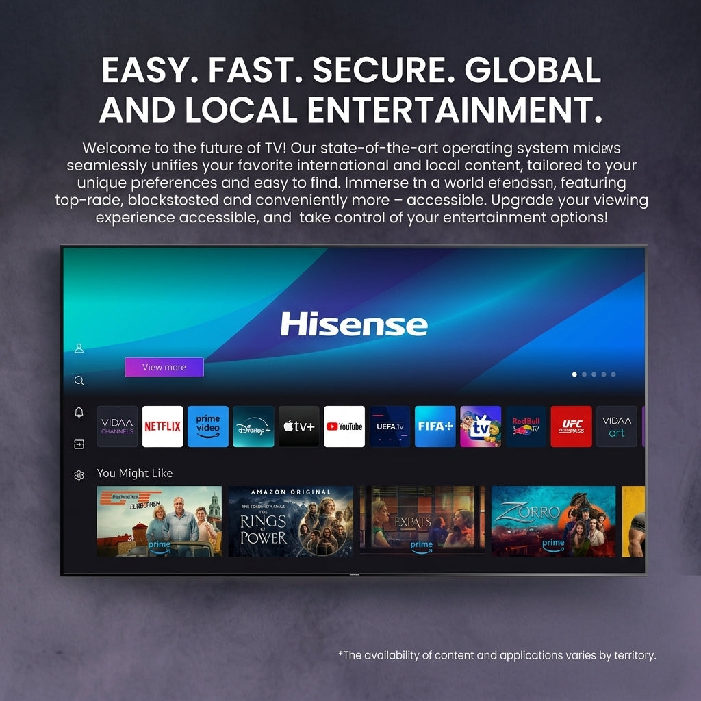Hisense 55U6N Pro – Televiseur 55 Pouces 4K UHD Smart TV (Mini-LED ULED / Quantum Dot / Dolby Vision / VIDAA OS)
